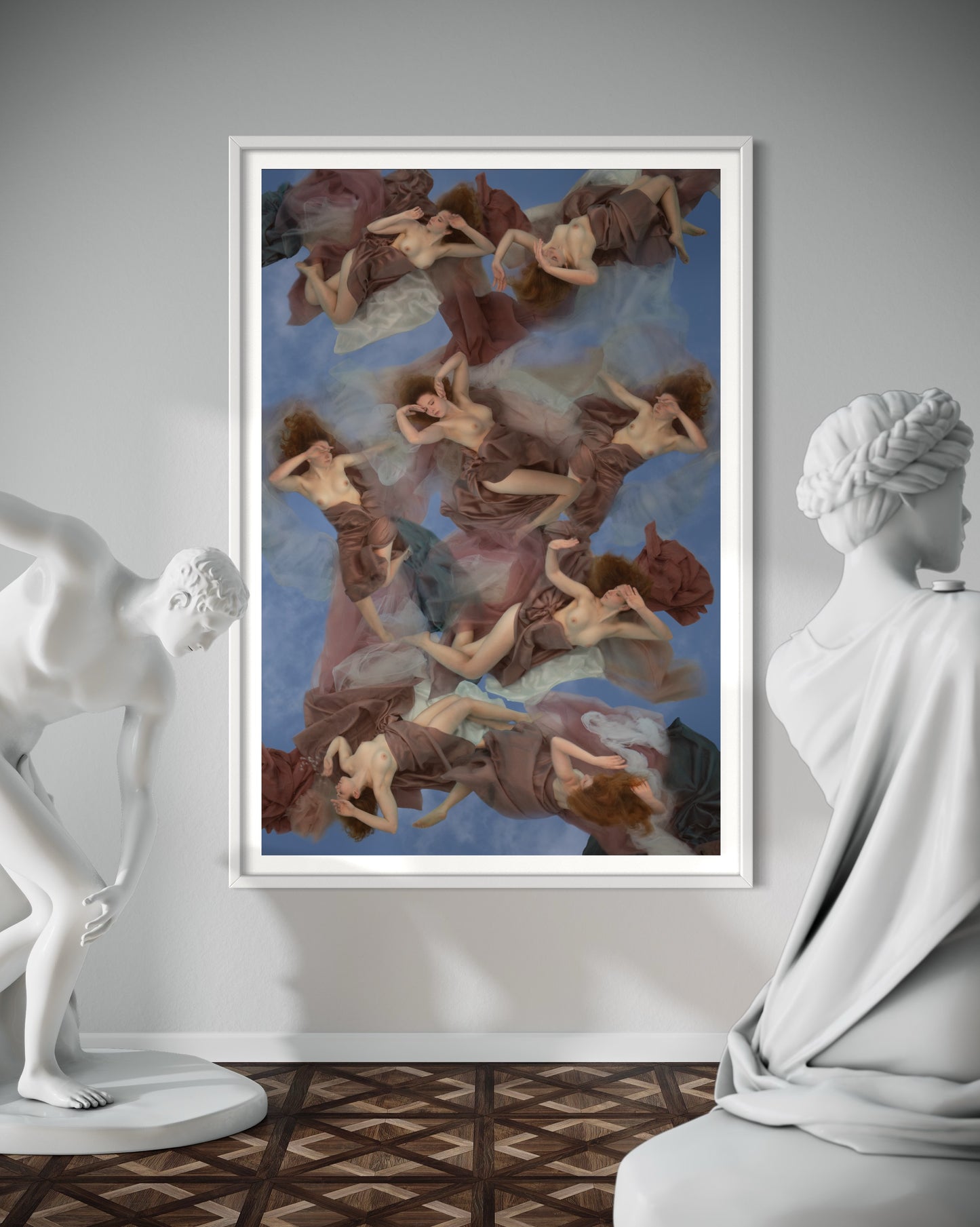 Image of the limited edition fine art print by liesel.art 'MORGANITE' featuring bright, sunshine colors associated with spirits of the natural world and The SKY.